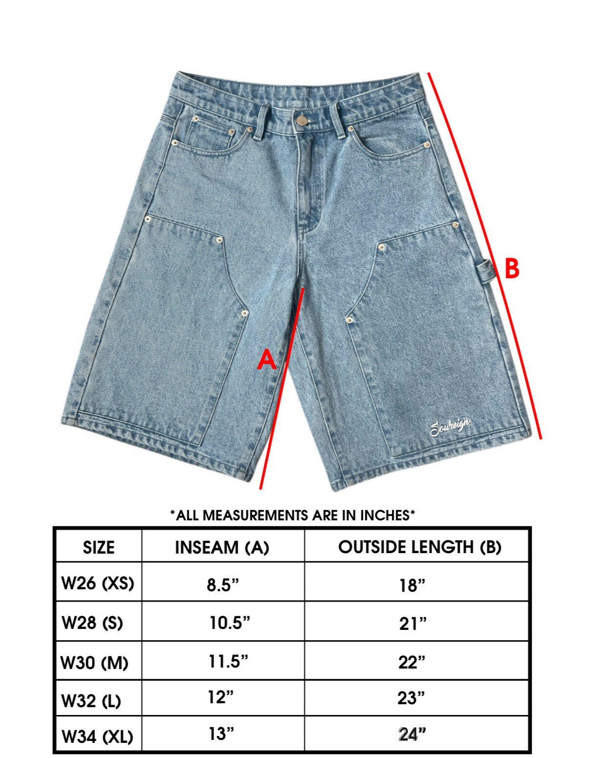 DOUBLE KNEE JORTS [CLASSIC BLUE]